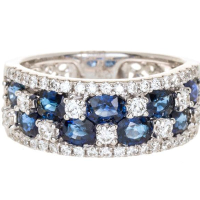 18K White Gold Sapphire and Diamond  Ring - Tapper's Jewelry 