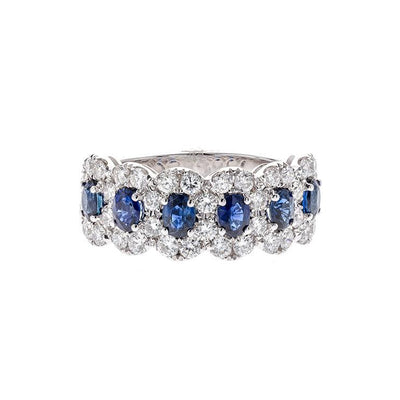 18K White Gold Sapphire and Diamond Ring