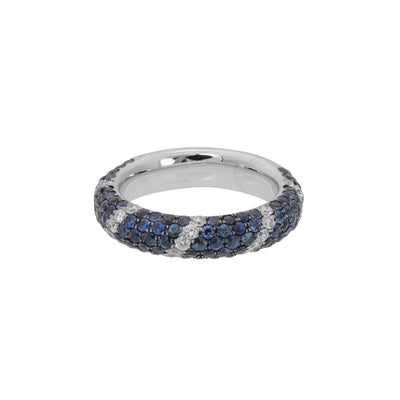 18K White Gold Sapphire and Diamond  Ring