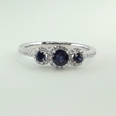 18K White Gold Sapphire and Diamond  Ring - Tapper's Jewelry 