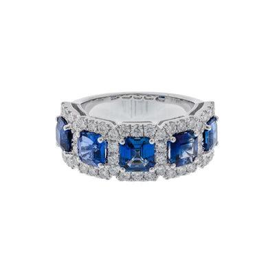 18K White Gold Sapphire and Diamond  Ring - Tapper's Jewelry 