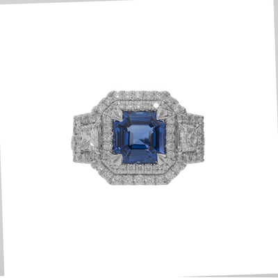 18K White Gold Sapphire and Diamond  Ring - Tapper's Jewelry 