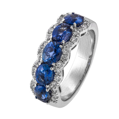 18K White Gold Sapphire and Diamond  Ring - Tapper's Jewelry 