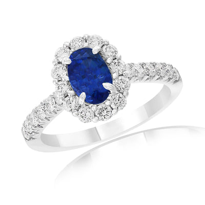 18K White Gold Sapphire and Diamond  Ring - Tapper's Jewelry 