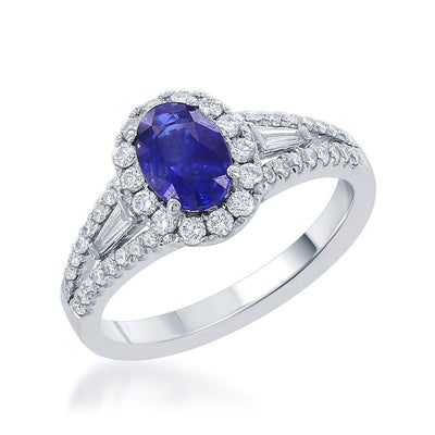 18K White Gold Sapphire and Diamond  Ring - Tapper's Jewelry 