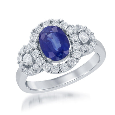 18K White Gold Sapphire and Diamond  Ring - Tapper's Jewelry 