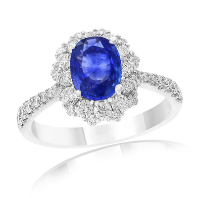 18K White Gold Sapphire and Diamond  Ring - Tapper's Jewelry 