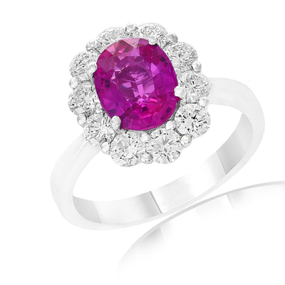 18K White Gold Sapphire and Diamond  Ring