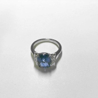 18K White Gold Sapphire and Diamond  Ring - Tapper's Jewelry 