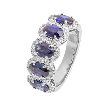 18K White Gold Sapphire and Diamond  Ring - Tapper's Jewelry 