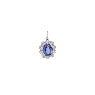 18K White Gold Tanzanite and Diamond  Necklace - Tapper's Jewelry 