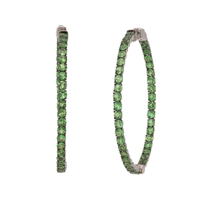 18K White Gold Tsavorite Earrings - Tapper's Jewelry 