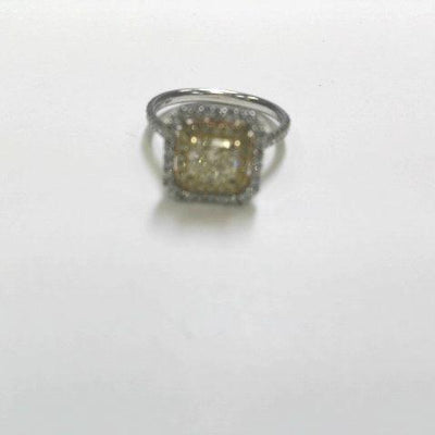 18K White Gold Yellow Diamond and Diamond  Ring - Tapper's Jewelry 
