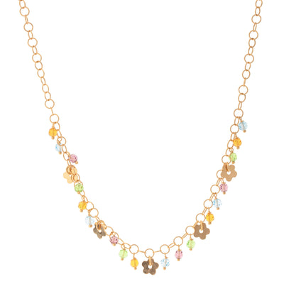 18K Yellow Gold Crystal Necklace - Tapper's Jewelry 