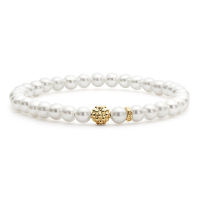 18K Yellow Gold Cultured Pearl Bracelet - Tapper's Jewelry 