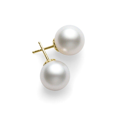 18K Yellow Gold Cultured Pearl Earrings - Tapper's Jewelry 