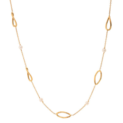 18K Yellow Gold Cultured Pearl Necklace - Tapper's Jewelry 
