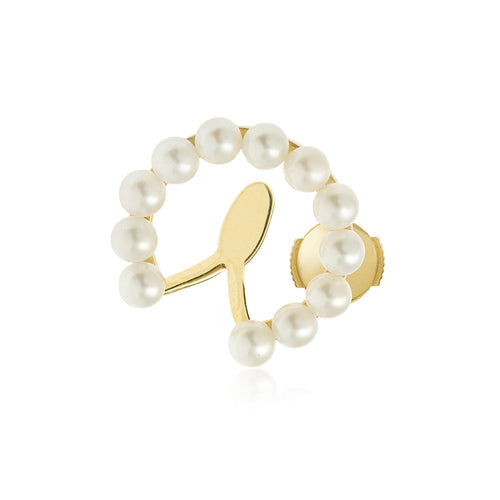 Yvonne Leon 12 Pearl Single Earring in 18K Yellow Gold