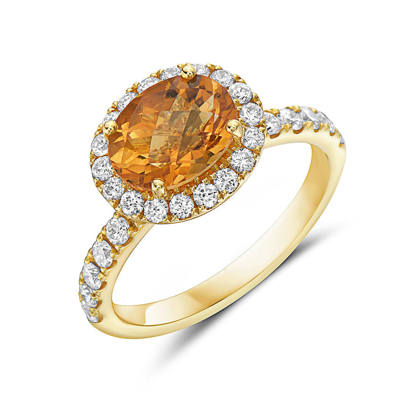 14K Y Gold 1.87ct Citrine and 0.20cttw G/SI1 Diamond Ring | Walter Bauman  Jewelers