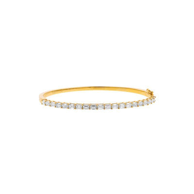 18K Yellow Gold Diamond Bangle - Tapper's Jewelry 