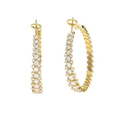 18K Yellow Gold Diamond Earrings - Tapper's Jewelry 