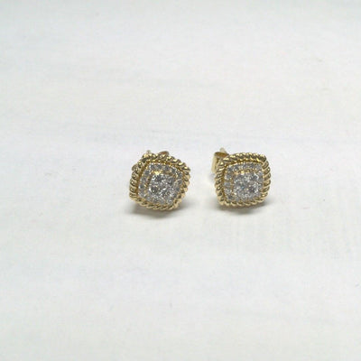 18K Yellow Gold Diamond Earrings - Tapper's Jewelry 