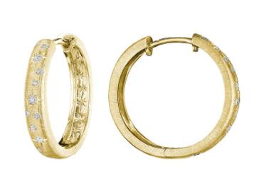 18K Yellow Gold Diamond Earrings - Tapper's Jewelry 
