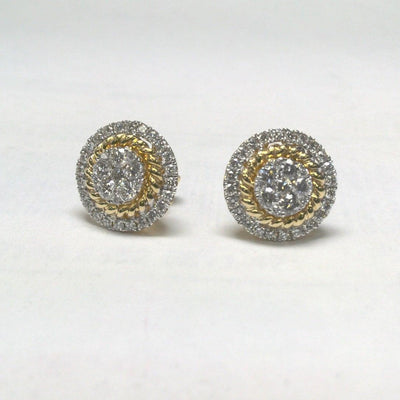 18K Yellow Gold Diamond Earrings - Tapper's Jewelry 