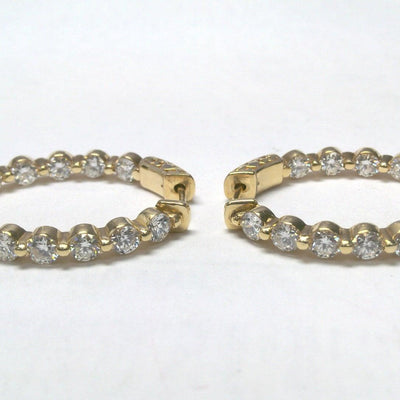 18K Yellow Gold Diamond Earrings - Tapper's Jewelry 