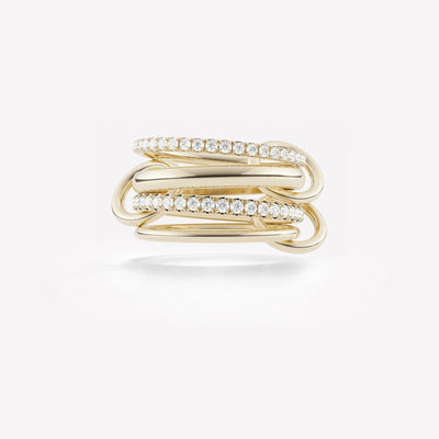 18K YELLOW GOLD DIAMOND LINKED RINGS - Tapper's Jewelry 