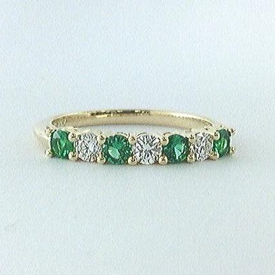 18K Yellow Gold Emerald and Diamond  Band - Tapper's Jewelry 