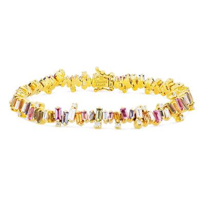 18K YELLOW GOLD SAPPHIRE AND DIAMOND BRACELET - Tapper's Jewelry 