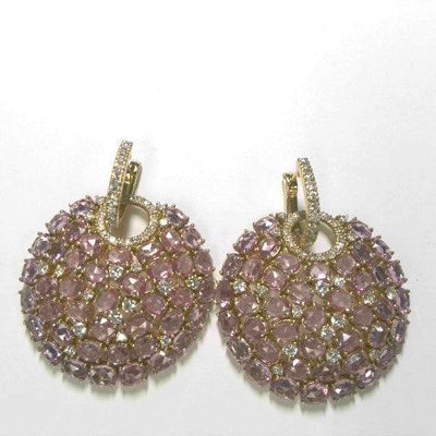 18K Yellow Gold Sapphire and Diamond  Earrings