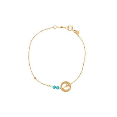 18K Yellow Gold Turquoise Bracelet - Tapper's Jewelry 