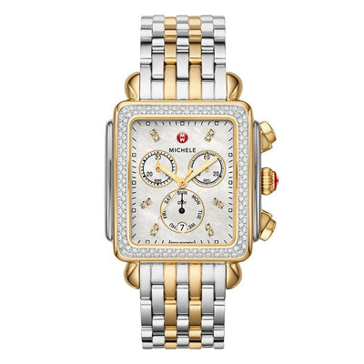 46MM   Stainless Steel/Yellow Gold DECO Watch - Tapper's Jewelry 