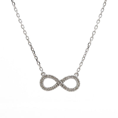 Sterling Silver Diamond Infinity Symbol Necklace