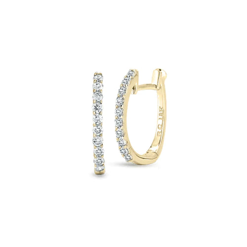 18K GOLD PAVE DIAMOND HUGGIE EARRINGS