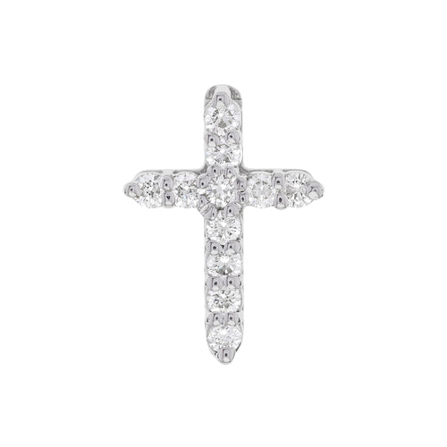 Pavé Diamond Cross Pendant in 14K White Gold, 0.25cttw