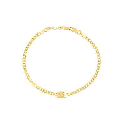 14K Yellow Gold Diamond Clasp Bracelet