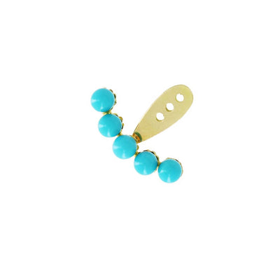 Yvonne Leon 5 Turquoise Gold Single Earring Jacket in 18K Yellow