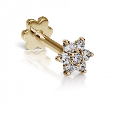 14 KARAT CUBIC ZIRCONIA FLOWER SINGLE EARRING - Tapper's Jewelry 