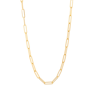 14K YELLOW  GOLD 16 INCH PAPER CLIP CHAIN NECKLACE - Tapper's Jewelry 