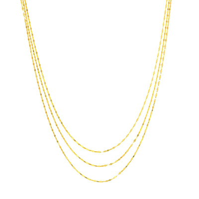 14K Yellow Gold Three Strand Necklace
