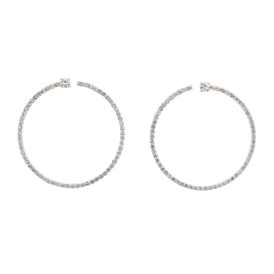 Circle Ear with 116 Round Diamonds in 18K White Gold