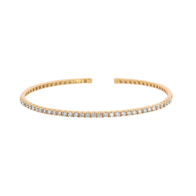 14K Yellow Gold Diamond Flex Bangle Bracelet