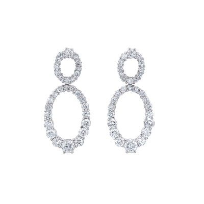 14K White Gold Diamond Earrings