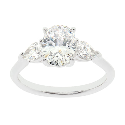 14 KARAT GOLD 3-STONE PEAR MOUNTING