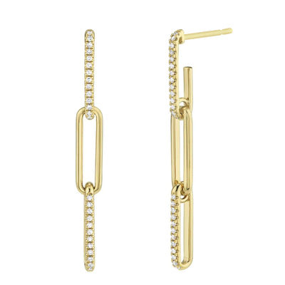 14k Gold Diamond Link Earrings