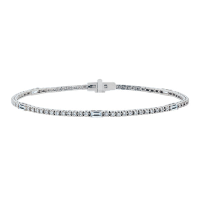 14K WHITE GOLD DIAMOND ETERNITY BRACELET