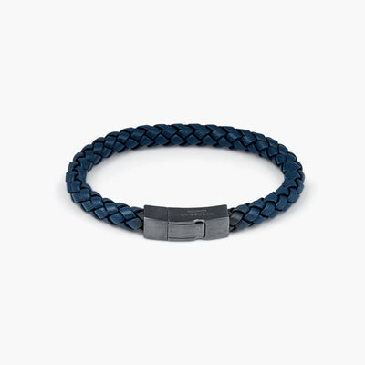 Sterling silver leather bracelet
